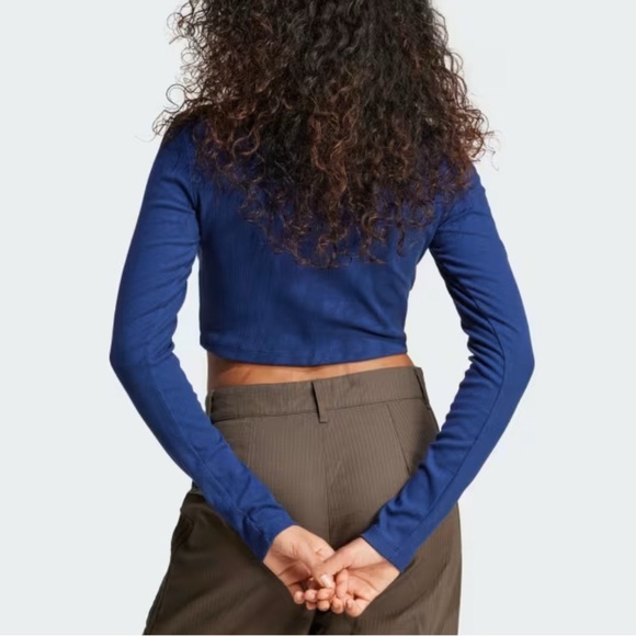 NEW Adidas Ribbed Crop Top - Picture 2 of 6